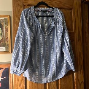 Blue and white. Blouse